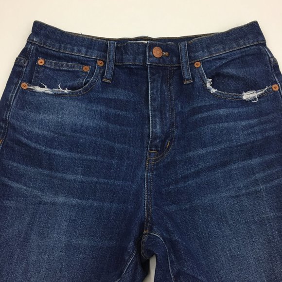 MADEWELL Medium/Dark Wash The High Rise Slim Boyjean 5 Pocket Jeans - Picture 4 of 10